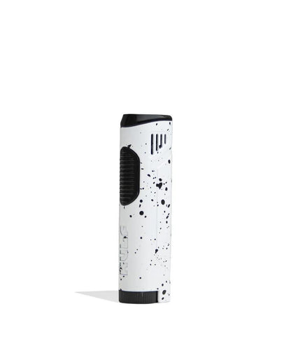 Wulf Blitz Jet Torch in white black splatter, a butane dab torch with built-in tool for concentrate enthusiasts.
