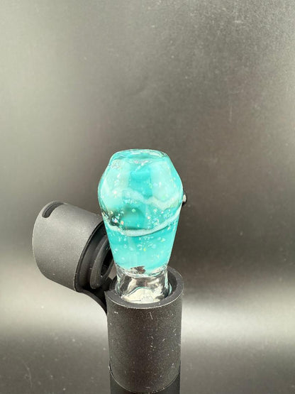 Paulson Pieces Puffco Pivot Glass Replacement Top W/ Auto Spinning Pearl Feature - Crushed Teal Straight Shooter