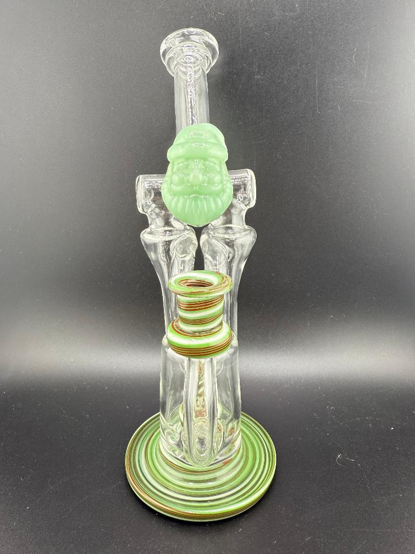 Domer Glass x Brandon Welk (Montage Glass) Christmas Themed  Double Drain Double Recycler 10mm *NFS