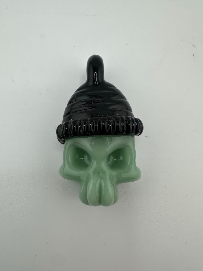 Tim Doane Glass Pendant / Necklace -  Beanie Skull