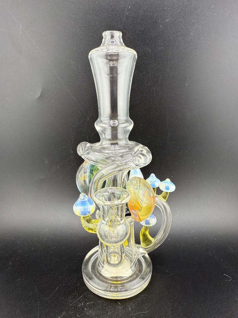 Brando Glass Mushroom Recycler w/ Fumed implosion Pendants 10mm 90°