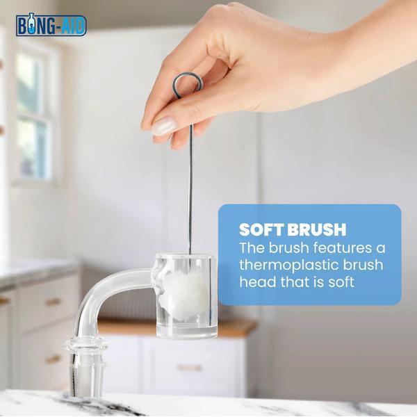 Bong Aid Disposable Banger Brush with soft thermoplastic head for easy residue cleaning.