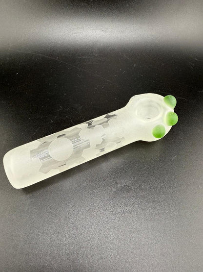 Danny W Glass Etched Hand Pipe / Spoon - Gear