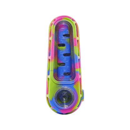 Eyce Glacier Spoon Pipe in vibrant multi-color silicone, designed for easy cleaning and optimal airflow.