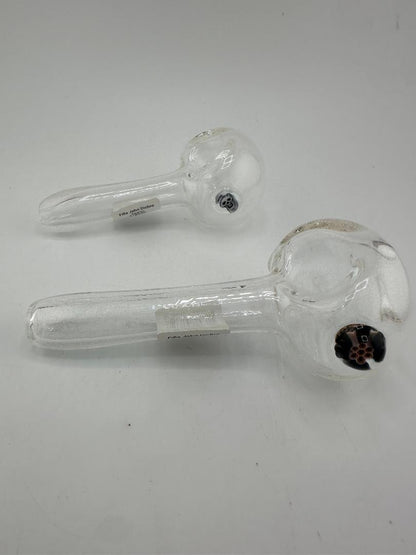 Filla John Glass Dry Pipe - Red Dichro Clear Spoon w/ Millie