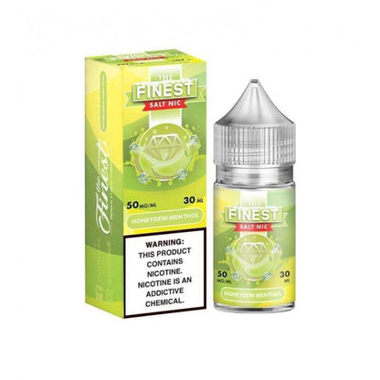 Finest Menthol vape juice 30ml bottle with a box, offering smooth minty flavors and icy coolness.