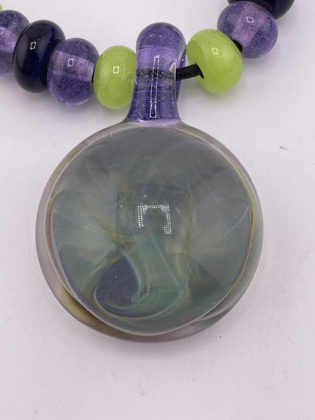 Phranq Glass Necklace - Swirl Purple Slime