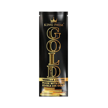 King Palm Vanilla Creme flavor wrap made with 24k edible gold, premium hand-rolled natural leaf cones.