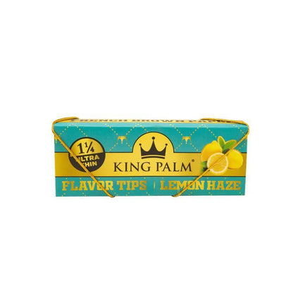 King Palm 1 1/4 Ultra Thin Lemon Haze flavored rolling papers and tips packaging.