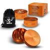 STR8 RYPR 55mm 2pc herb grinder in orange with pouch; premium, portable herb grinding accessory.