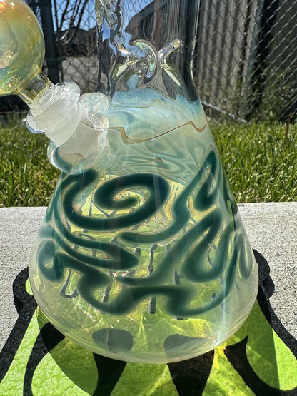 MJHoG 12" Flower Beaker - Squiggle Tech