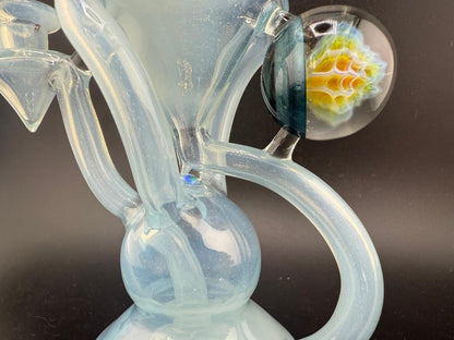 Mank Glass Blue Recycler Set 10mm 90° w/ Cap & Slurper Set