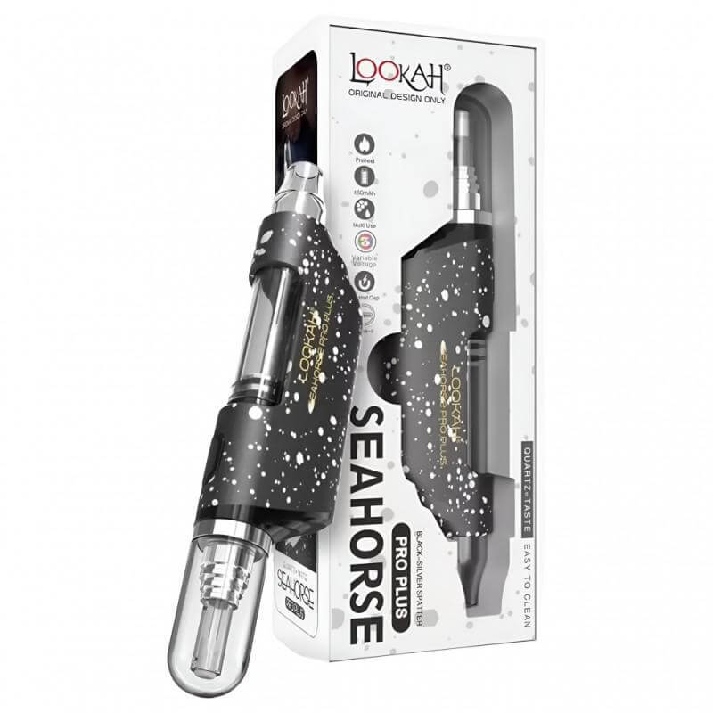 LOOKAH Seahorse Pro Plus electric nectar collector dab pen in packaging, showcasing its sleek design and portability.