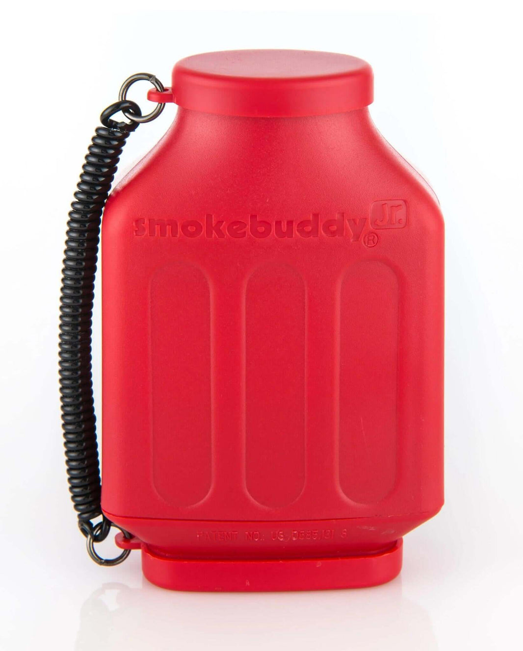Red Smokebuddy Junior personal air filter designed for discreet smoke control and travel convenience.