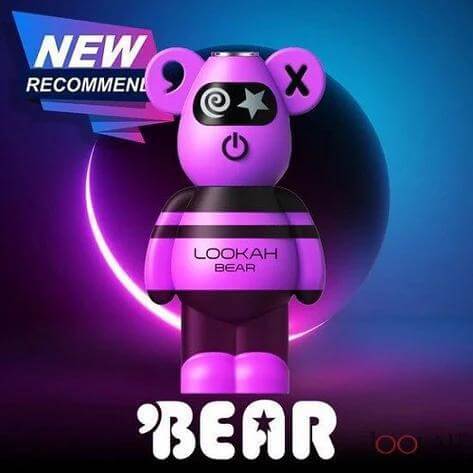 Lookah Bear 510 Battery in cute pink and purple design, showcasing limited edition style and features.