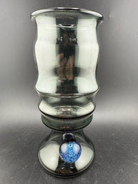 Brando Glass Handcrafted Heady Cup w/ Dichro Marble Attachment - Smoke