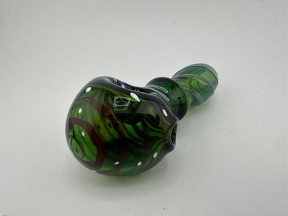Mop Head Glass Dry Pipe -Full Color Mushroom