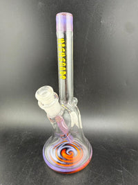 Highgrade Glass Mini Beaker - Color Accented Lip Wrap & Downstem w/ Wig Wag Reversal Bottom 10mm 45°