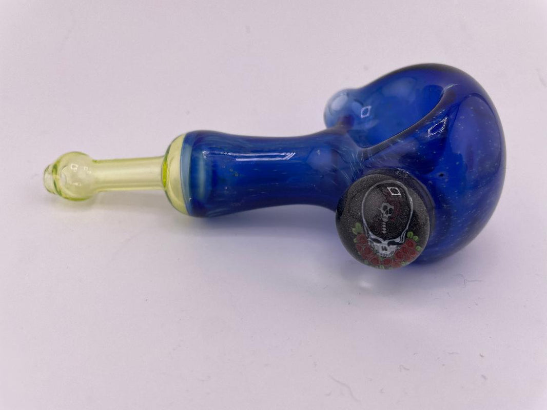 Brando Glass Dry Pipe - Cobalt Space Tech w/ Various Accents