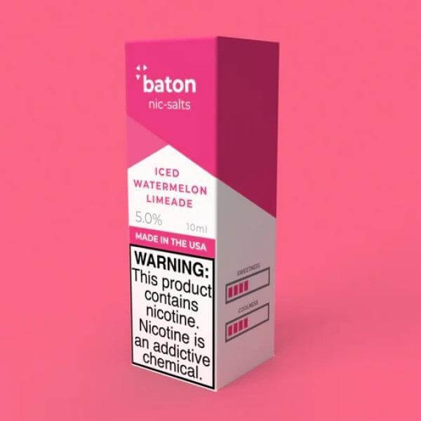 Baton Salts 10ml Iced Watermelon Limeade nicotine salt e-liquid, 5% strength, made in the USA.