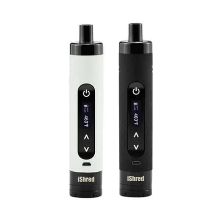 Yocan iShred Vaporizer in white and black, designed for aromatherapy with precise temperature control.