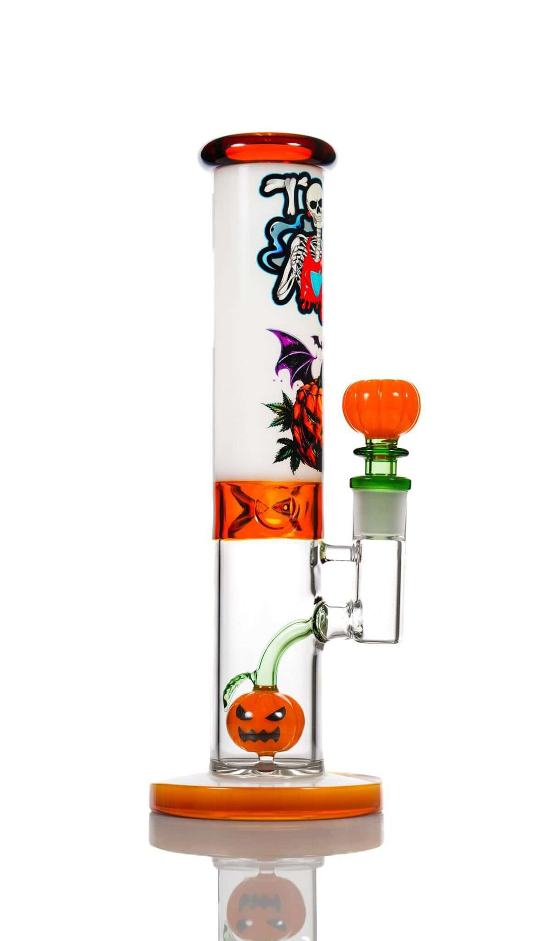 Toxic 10" Halloween Pumpkin Straight Shooter TX103, vibrant waterpipe with spooky pumpkin design for festive Halloween sessions.