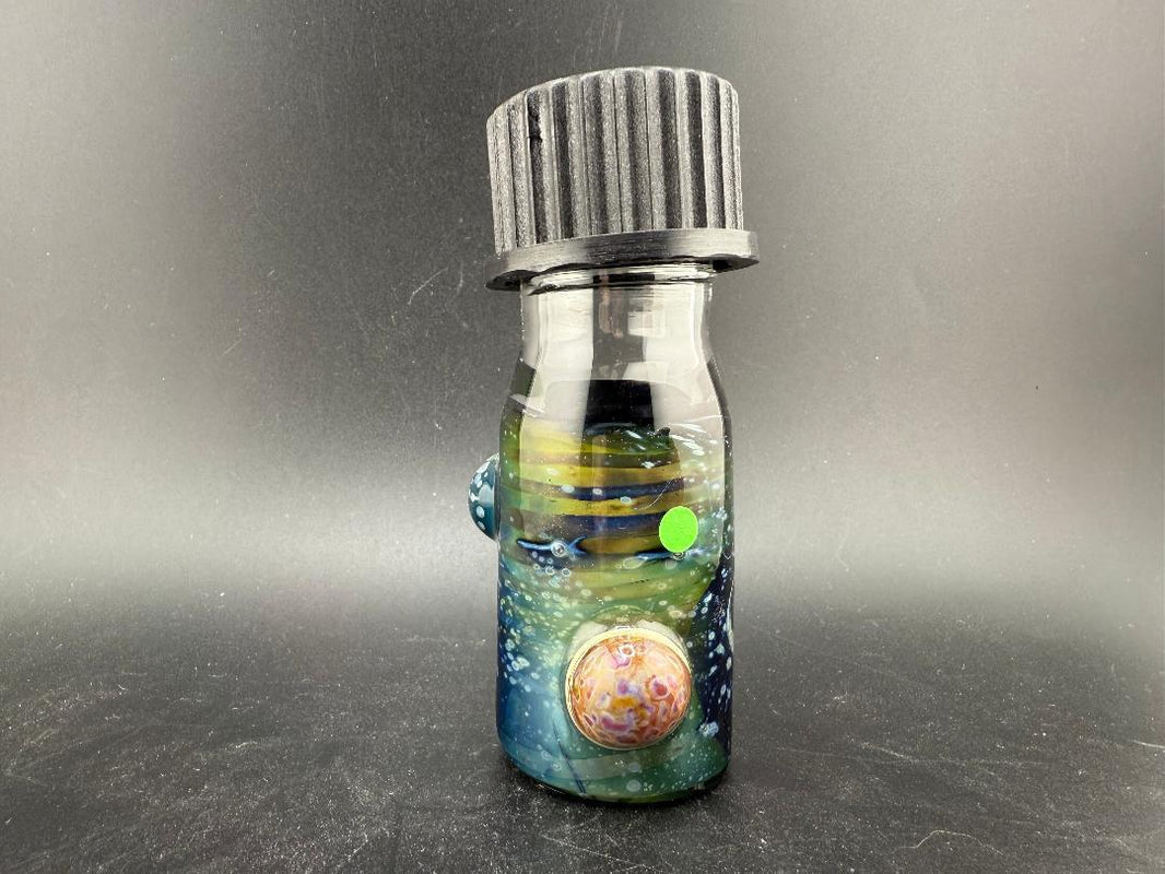 Highgrade Glass Small Nug Jar - Space Themed w/ Marble Planet Attachments