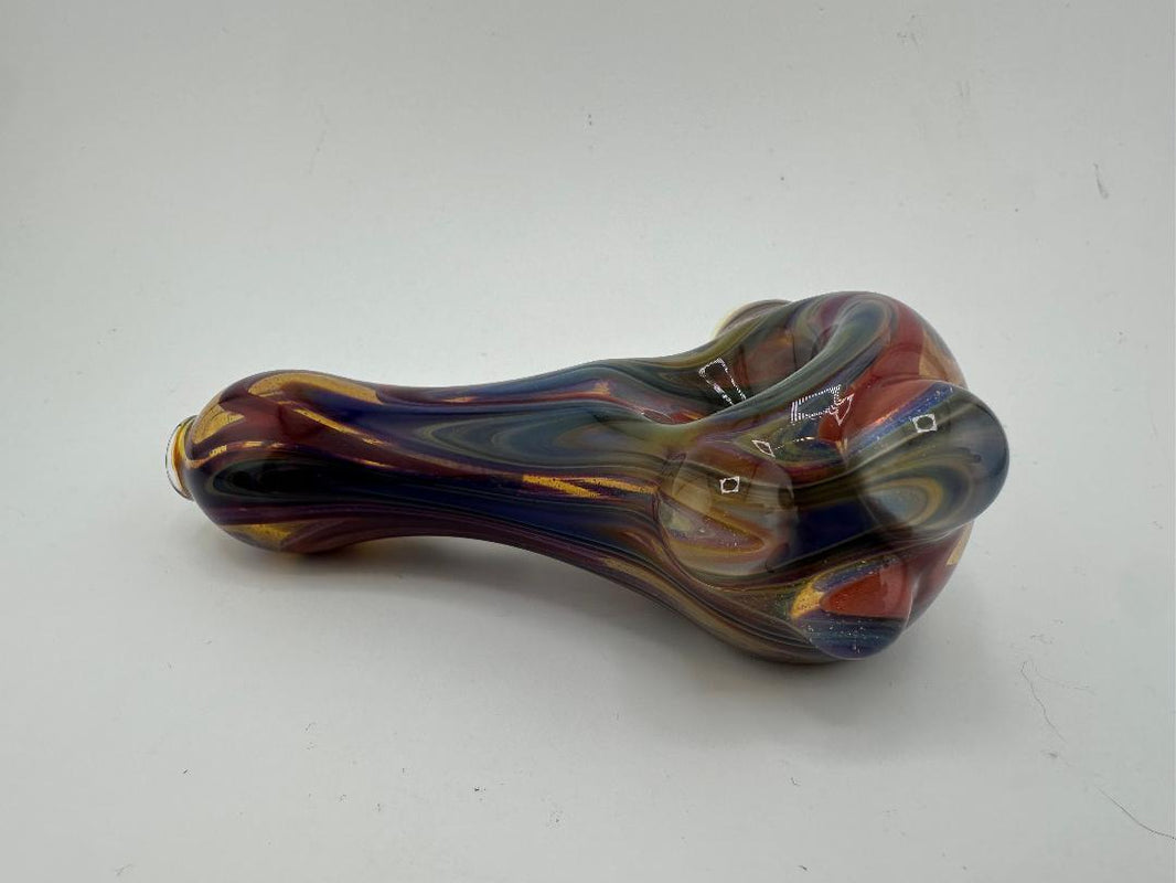 Phranq Glass Dry Pipe - Multi Colored Wig Wag