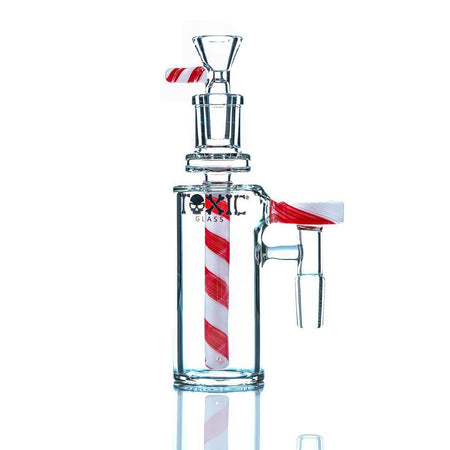 Toxic Glass Swirl 14mm/90 Ashcatcher with a colorful swirl design for smooth, filtered smoking experience.