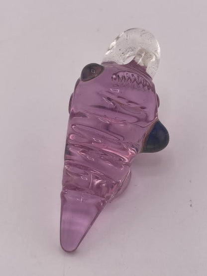 Brando Glass Pendant - Pink with Skulls