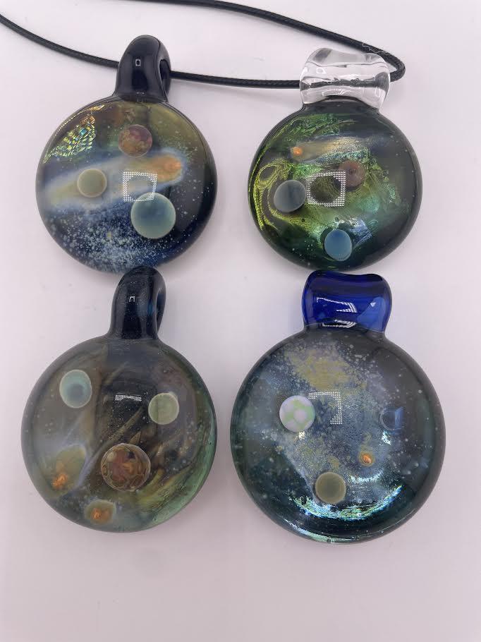 Tim Doane Glass Pendant  - Space Scene