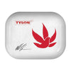 Mike Tyson small rolling tray with vibrant red bird and TYSON logo, ideal for cannabis enthusiasts.