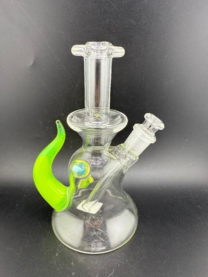Pugsley Glass Straight Neck Jammer Rig w/ Colored Horn & Opal 10mm 45°