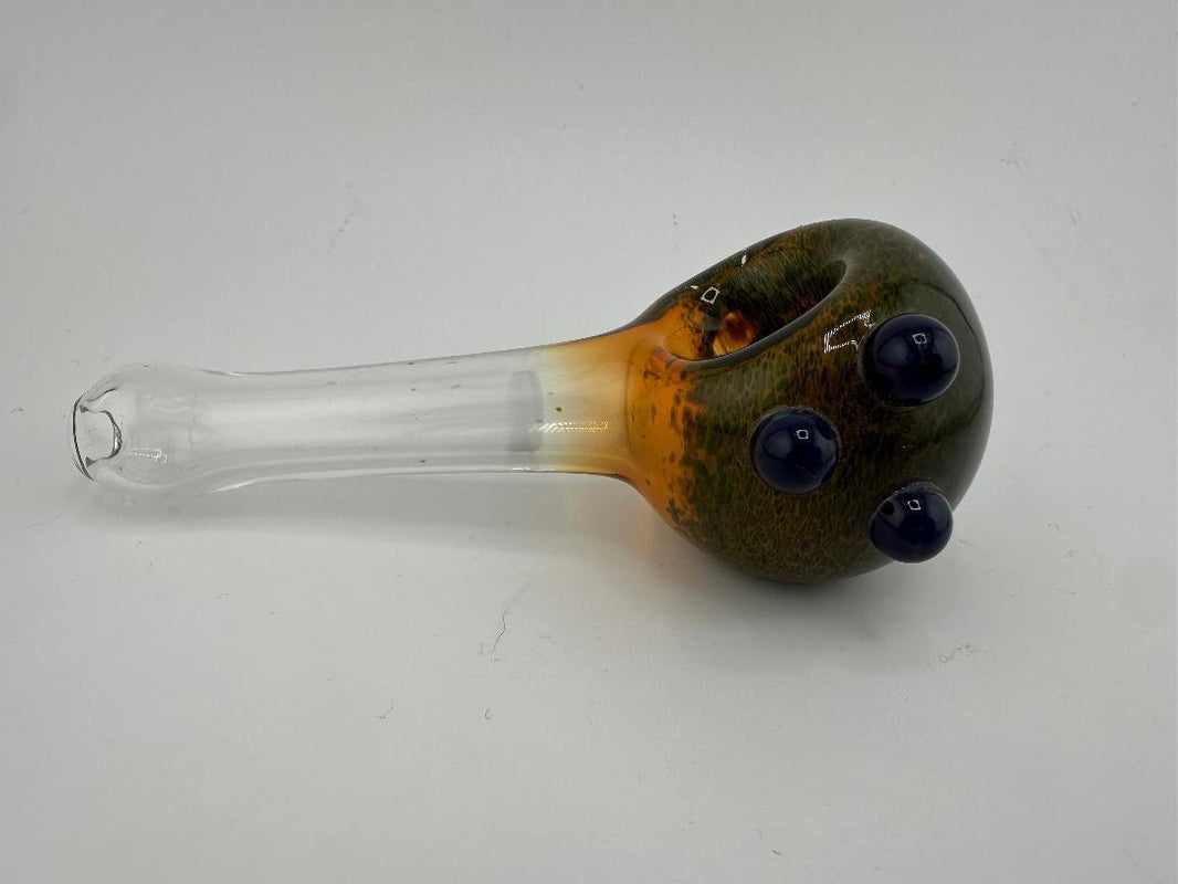 Crondo Glass Dry Pipe - Clear w/ Frit Colored Cap