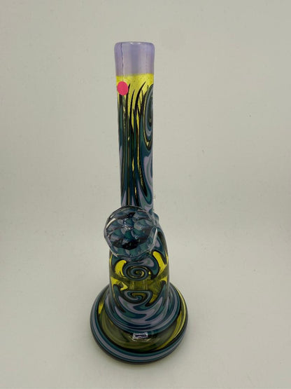 Highgrade Glass Heady Grommet Mini Tube 10mm 45° Teal Green UV