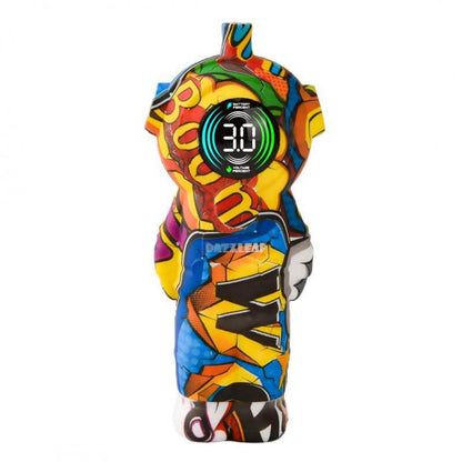 Dazzleaf Spaceman 510 cartridge battery with colorful graffiti design and LED screen display.