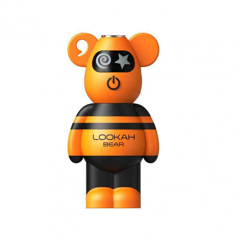 Lookah Bear Limited Edition 510 Battery in orange tie dye, featuring cute bear design and lanyard hole for easy portability.