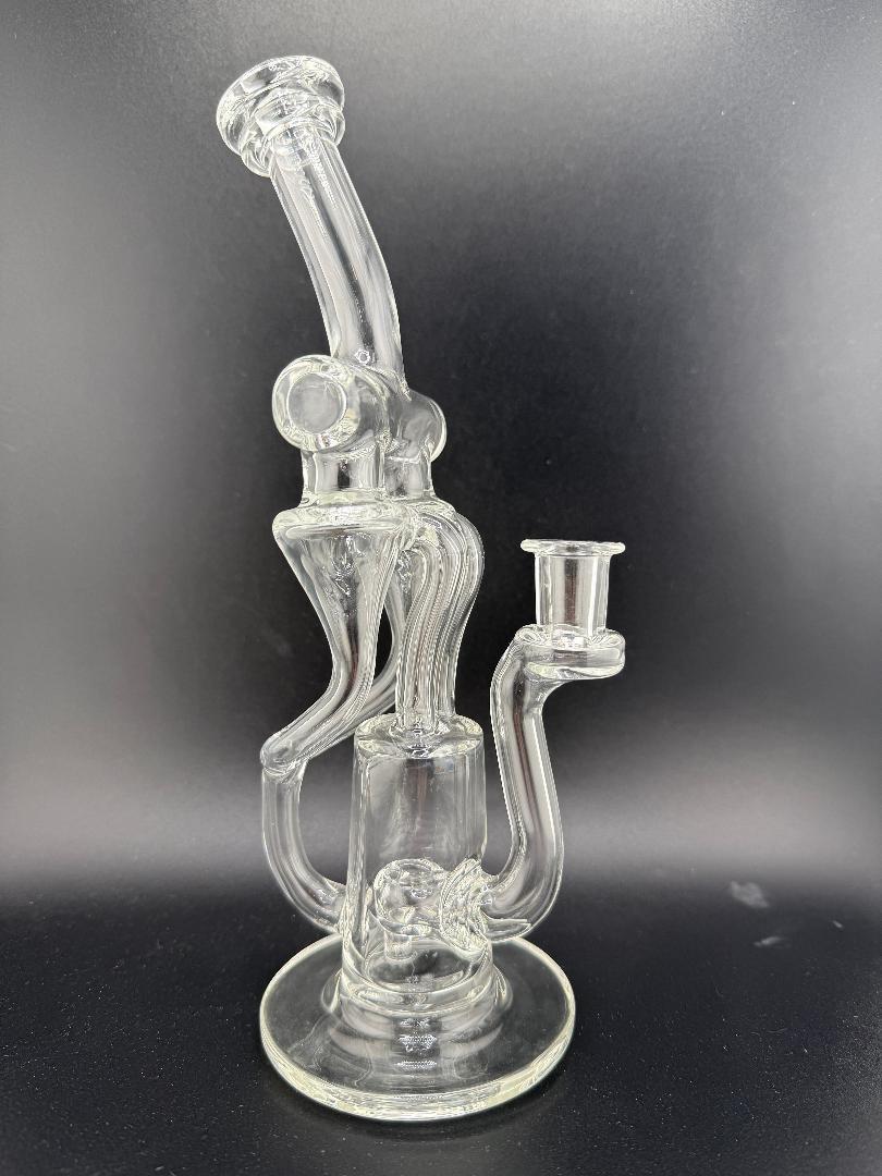 Domer Glass Clear  10mm Recycler That Looks Expensive Spokane Washington Domer double Facing Right