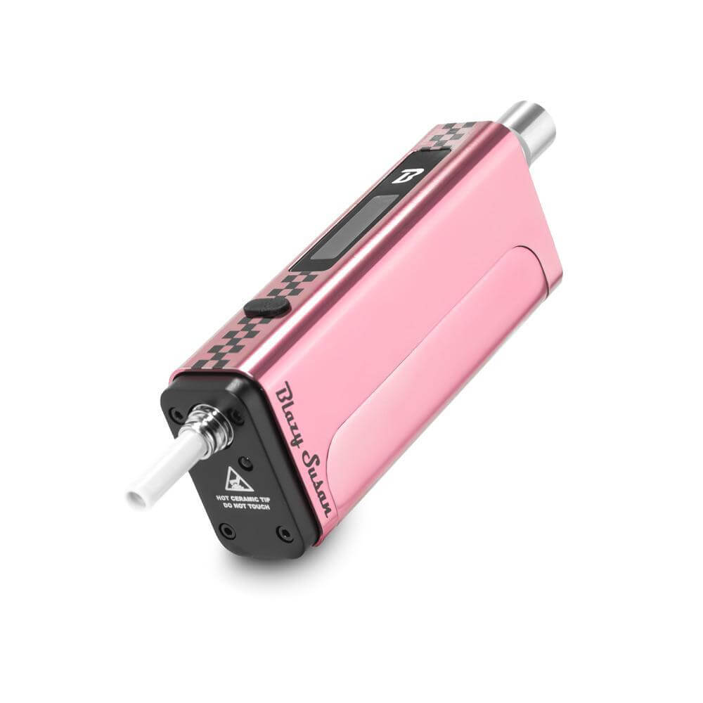 Huni Badger Portable Device Pro in pink, designed for easy herbal extract consumption on-the-go.