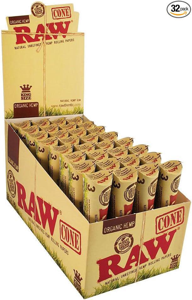 RAW Rolling Papers  Organic Hemp Cones King Size 3pc