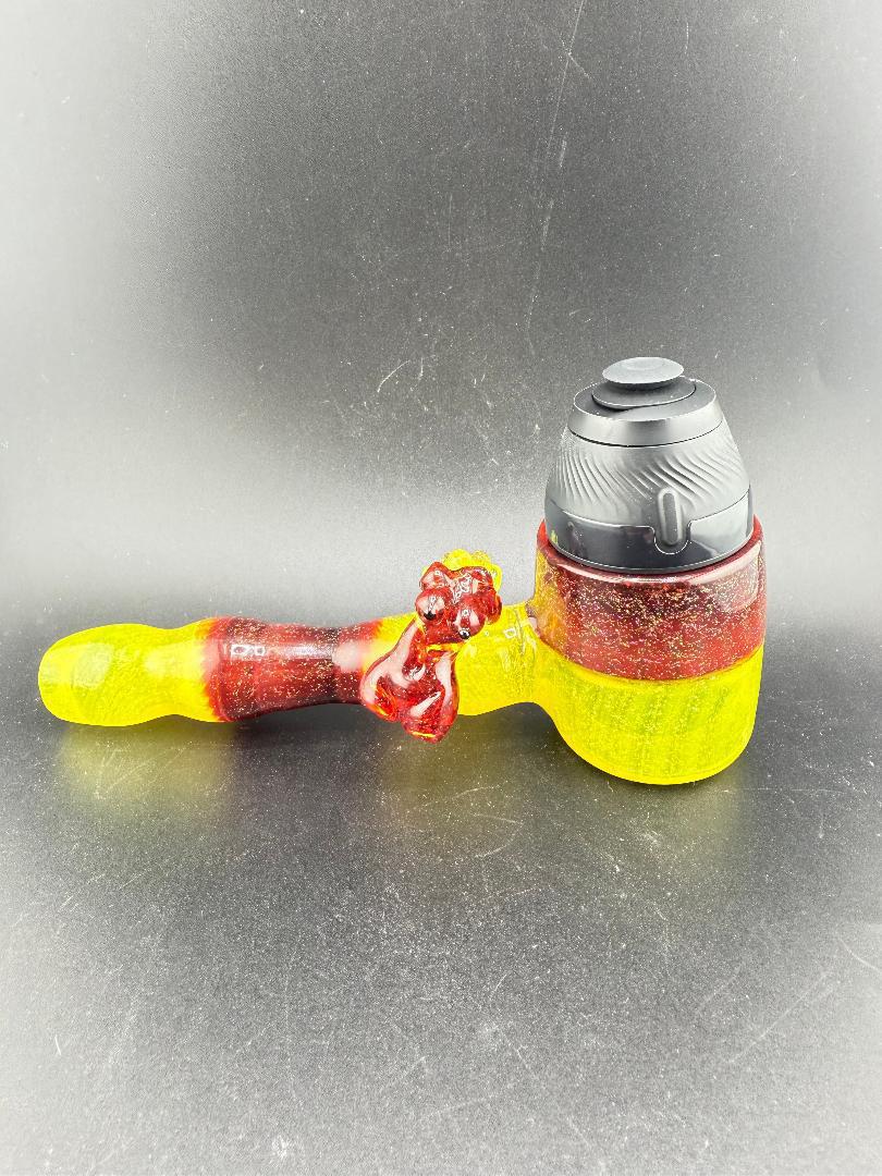 Paulson Pieces x Lisa Melts Puffco Proxy Glass Replacement Crushed Opal Dual Lady Torso Yellow & Red