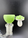 Mushroom-inspired 14mm bowl in playful design, made from durable borosilicate glass for water pipes.
