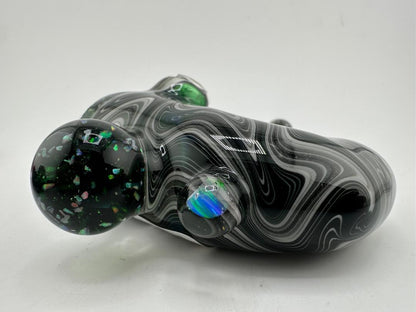 HighGrade Glass Dry Pipe - Fully Worked Wig Wag Heady Sherlock w/ marble and Opal Attachments