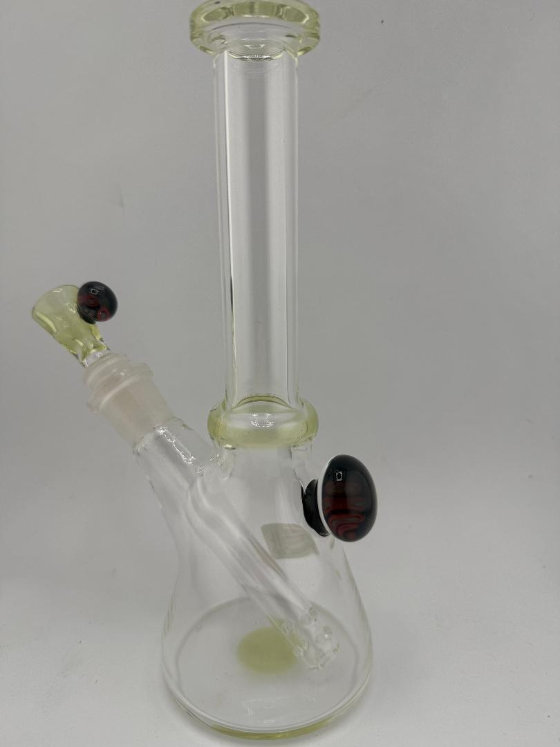 Lylo Glass Color Accent Medium Beaker 14mm with stylish color accents and clear scientific design, handcrafted in Spokane, WA.