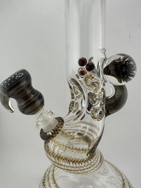 JP Killman Glass Flower  Beaker - Electrum Pistol Grip