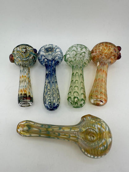 Crondo Glass Hand Pipe - Fumed Wrap & Rake