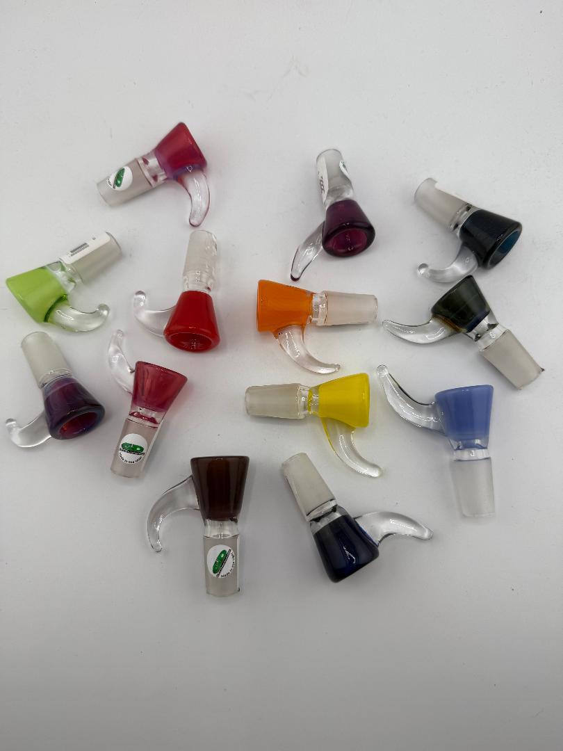 Assorted Glass Bowl Set with Horn Handles in Various Colors for Creative Smoking Experiences