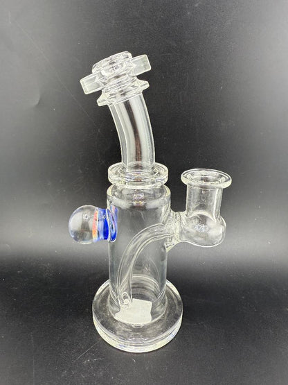 Crondo Glass Clear Banger Hanger Rig w/ Millie Image Marble14mm 90°