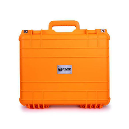 The T Case 16" in bright orange color, designed for rugged and secure storage of valuable items.