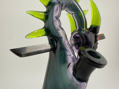 Kazy Glass Green / Purple Dragon 10mm 45° w/ Matching Pendant